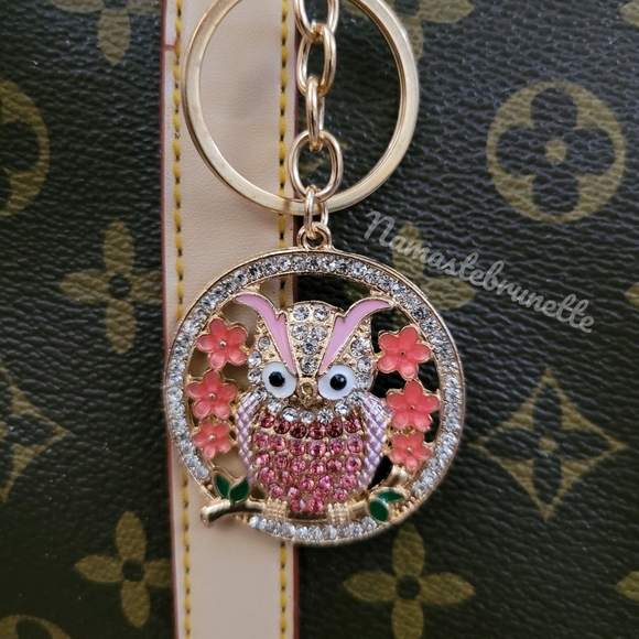 2/$20 Boho Owl Crystal Rhinestone Keychain Bag Charm - Picture 4 of 10